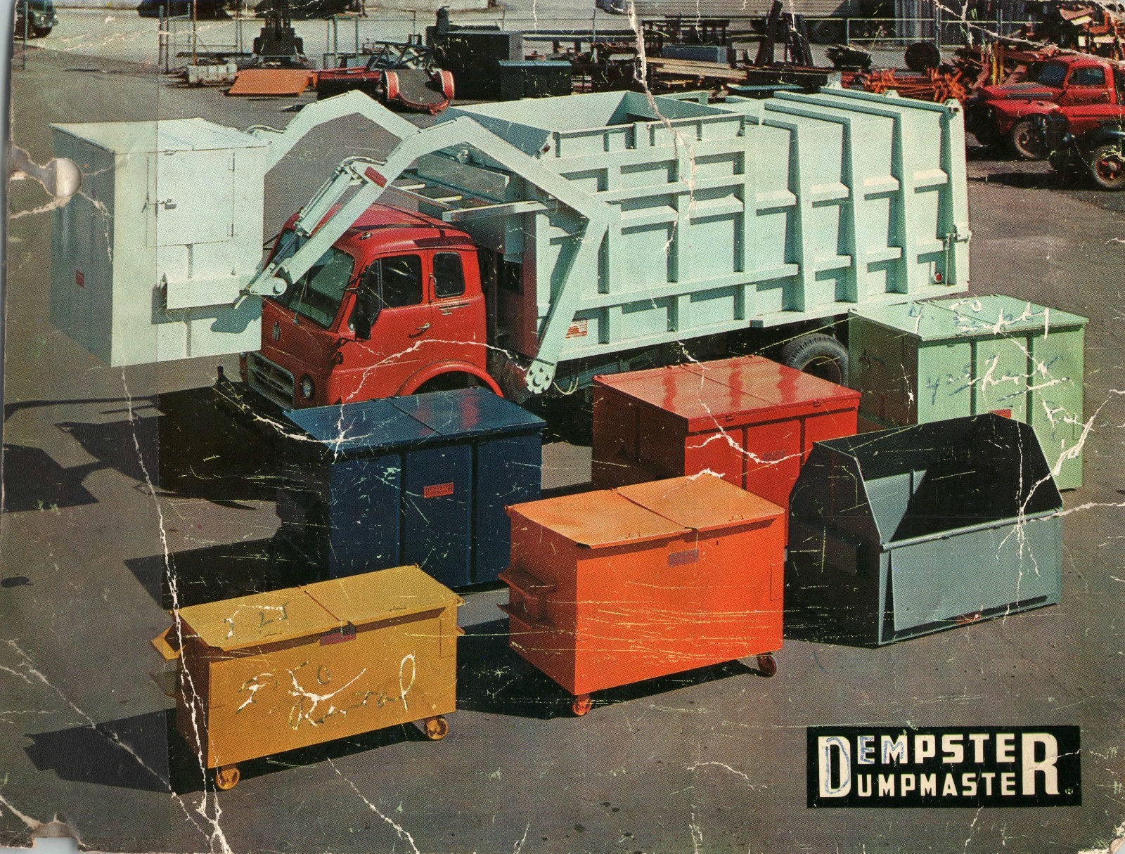 Dempster Dumpmaster Garbage Truck Dumpster Ad Industrial Photo Postcard