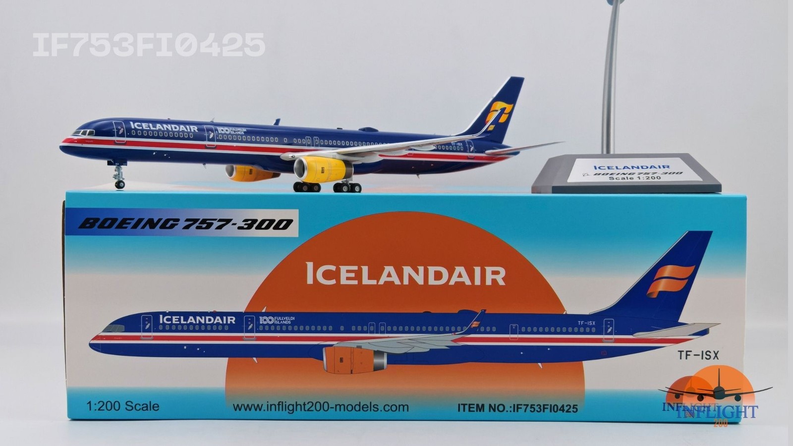 Inflight IF753FI0425 Icelandair Boeing 757-300 TF-ISX Diecast 1/200 Jet Model