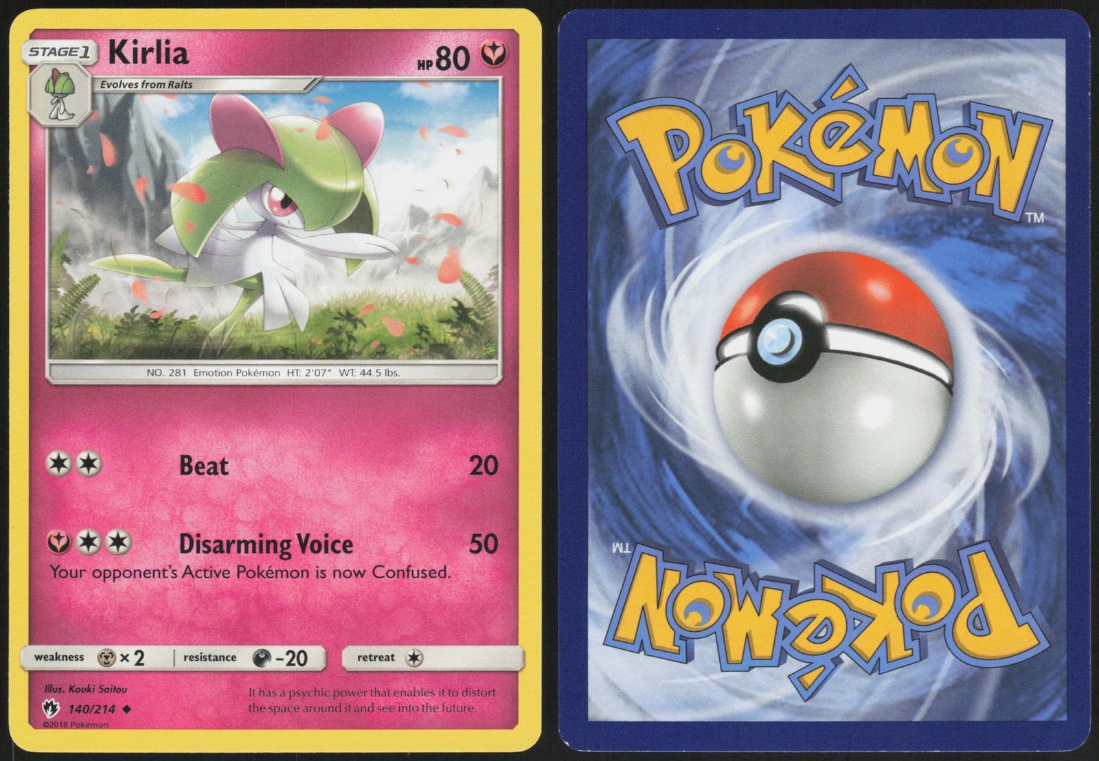Kirlia 140/214 Lost Thunder Uncommon Lightly Played Saitou
