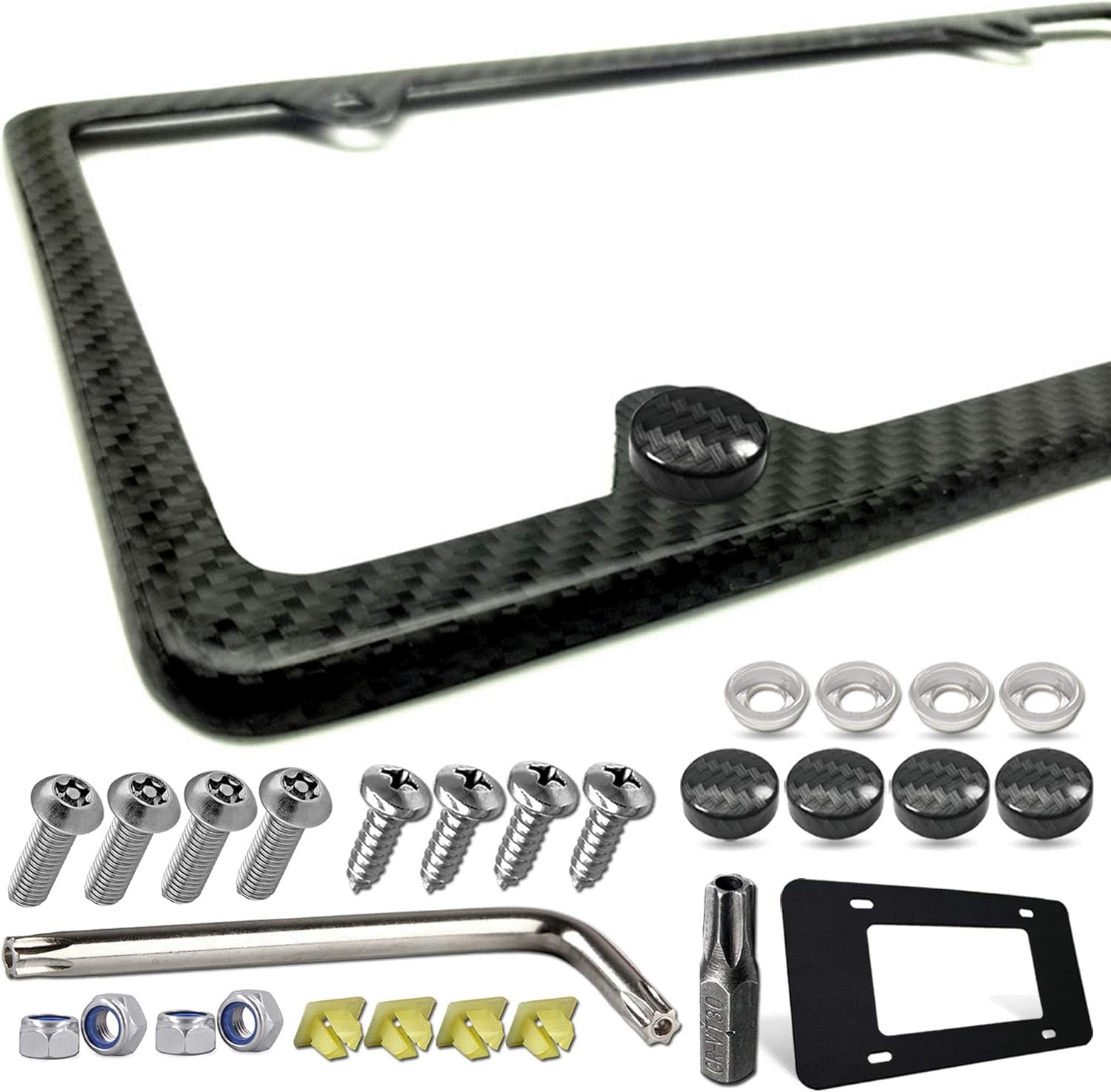 Carbon Fiber License Plate Frame- 1 Pack100% Handcrafted Real Carbon Fiber Cloth