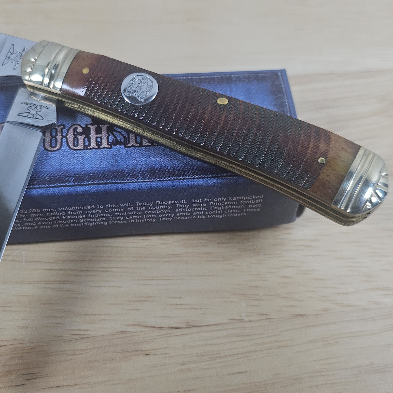 Rough Rider RR474 Trapper Sawcut Bone 2 Blade Folding Pocket Knife