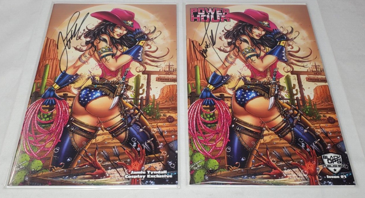 Power Hour 1 Comic Set Signed W COA Limited 200 Dallas Fan Expo Jamie Tyndall