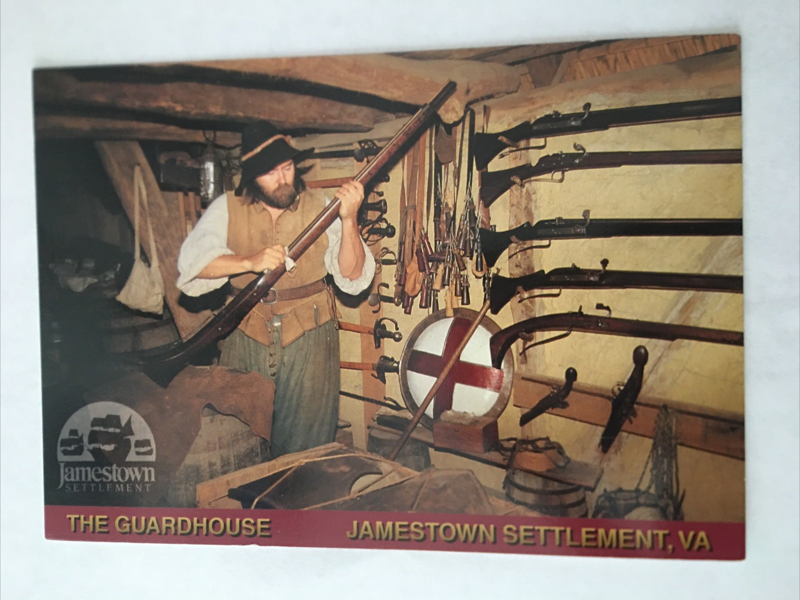 The Guardhouse Jamestown Settlement Virginia Vintage Postcard