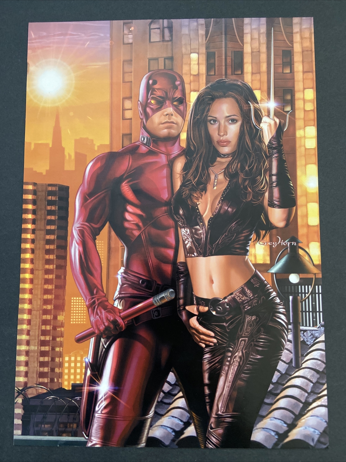 Daredevil & Elektra Marvel Comic Book Poster 7.5×10.5 Ben Afflic Jennifer Garner