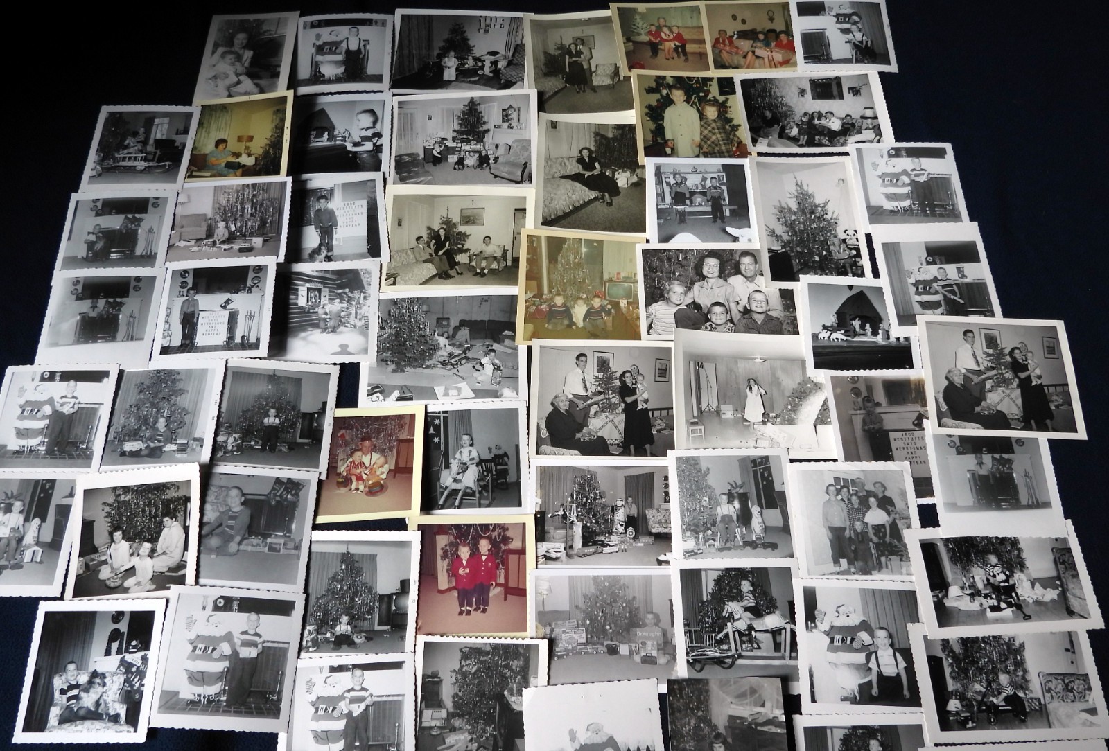 #3 Lot Vtg Christmas Holiday SNAPSHOT PHOTOS American Family Men Women Kids