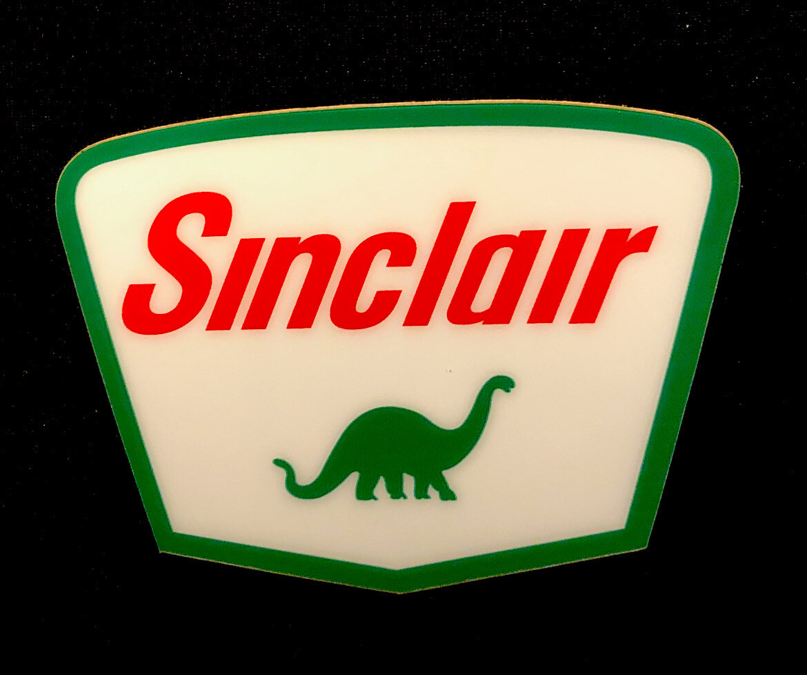 SINCLAIR STICKER “ORIGINAL DINOSAUR” 3 1/2“ X 2 1/2“￼ VERY THICK & GLOSSY