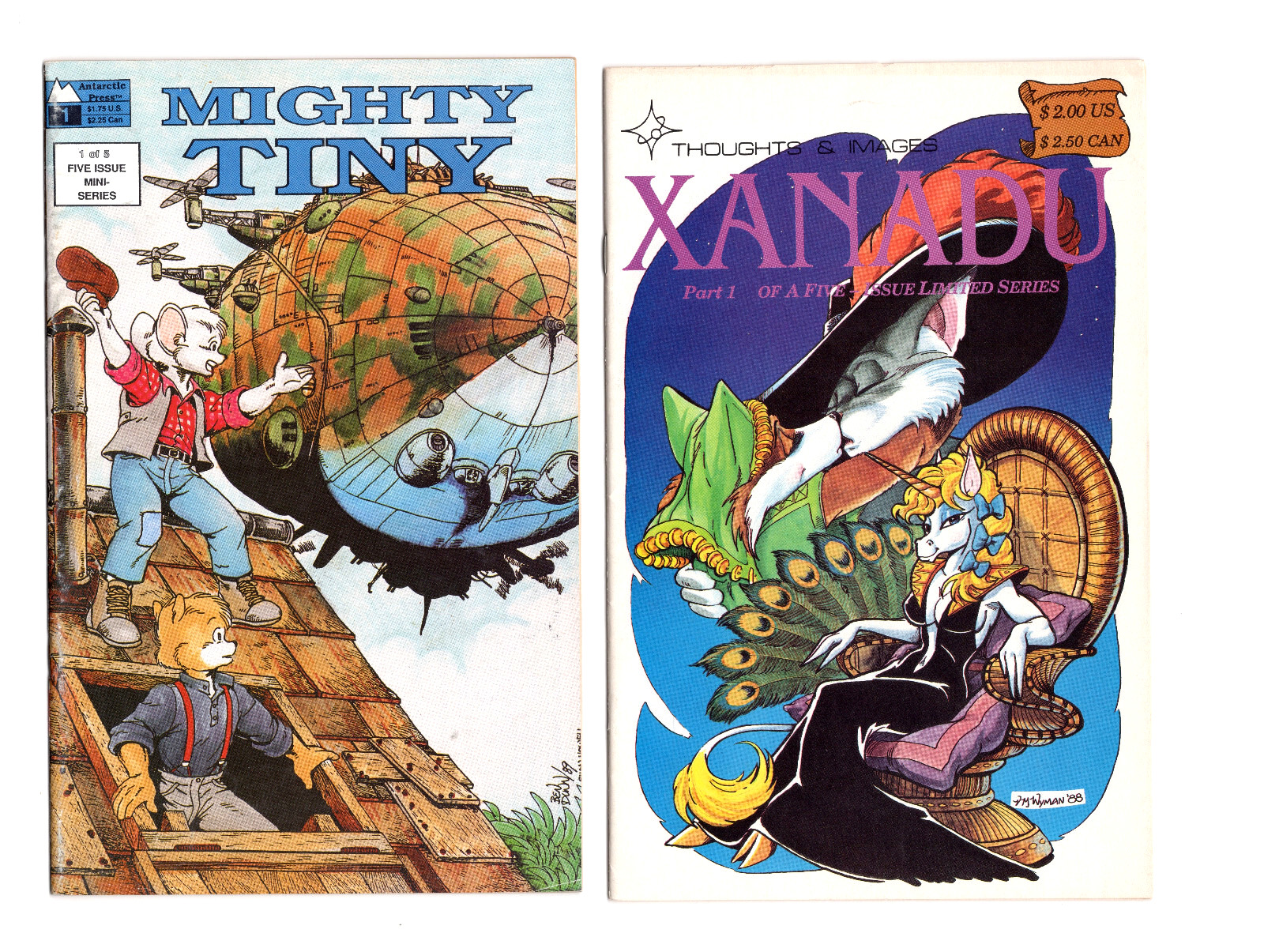 FUNNY ANIMALS COMICS LOT (5) MIGHTY TINY XANADU MAD RACCOONS FRANK THE UNICORN +