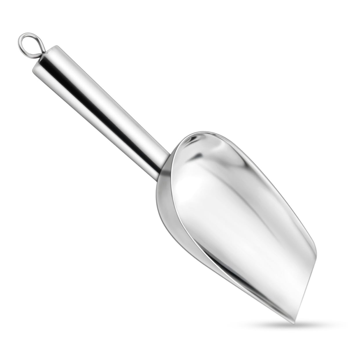 Stainless Steel Ice Scoop Metal for Candy Pet Food 7.87*5.51, Silver