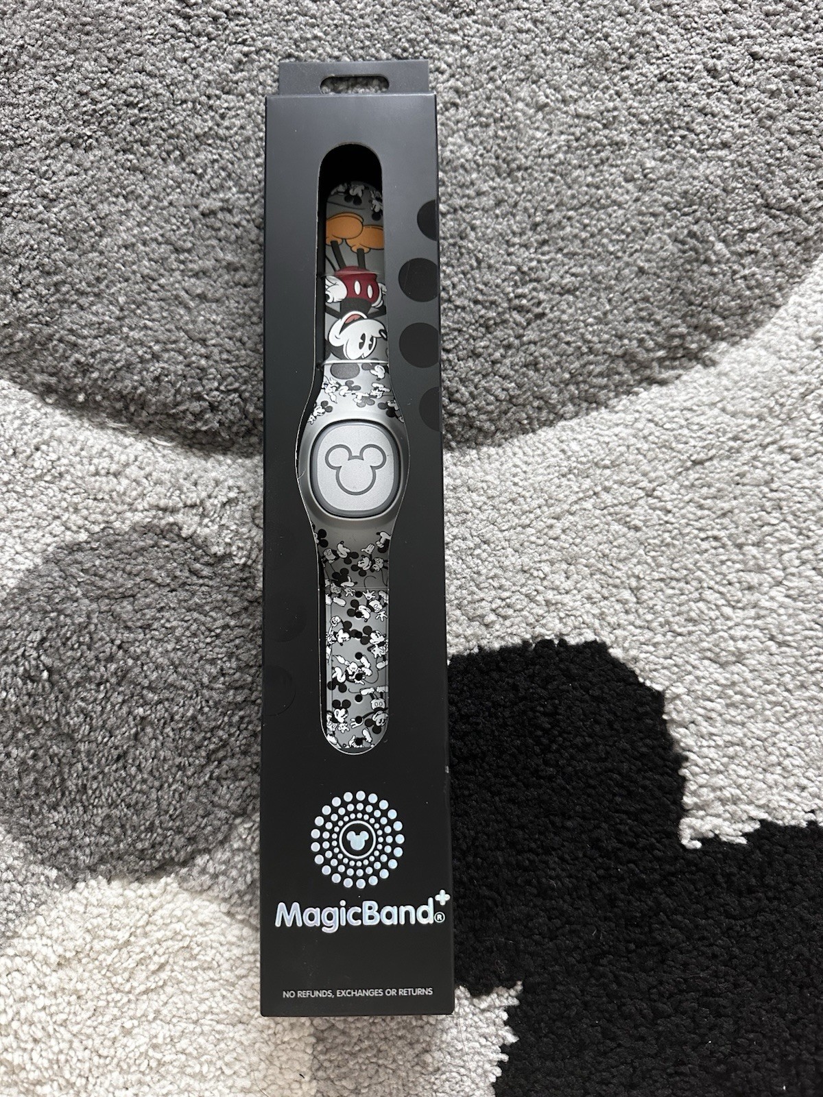 NEW Rare Disney Grey Mickey Mouse MagicBand+ Plus Cover All Over RETIRED
