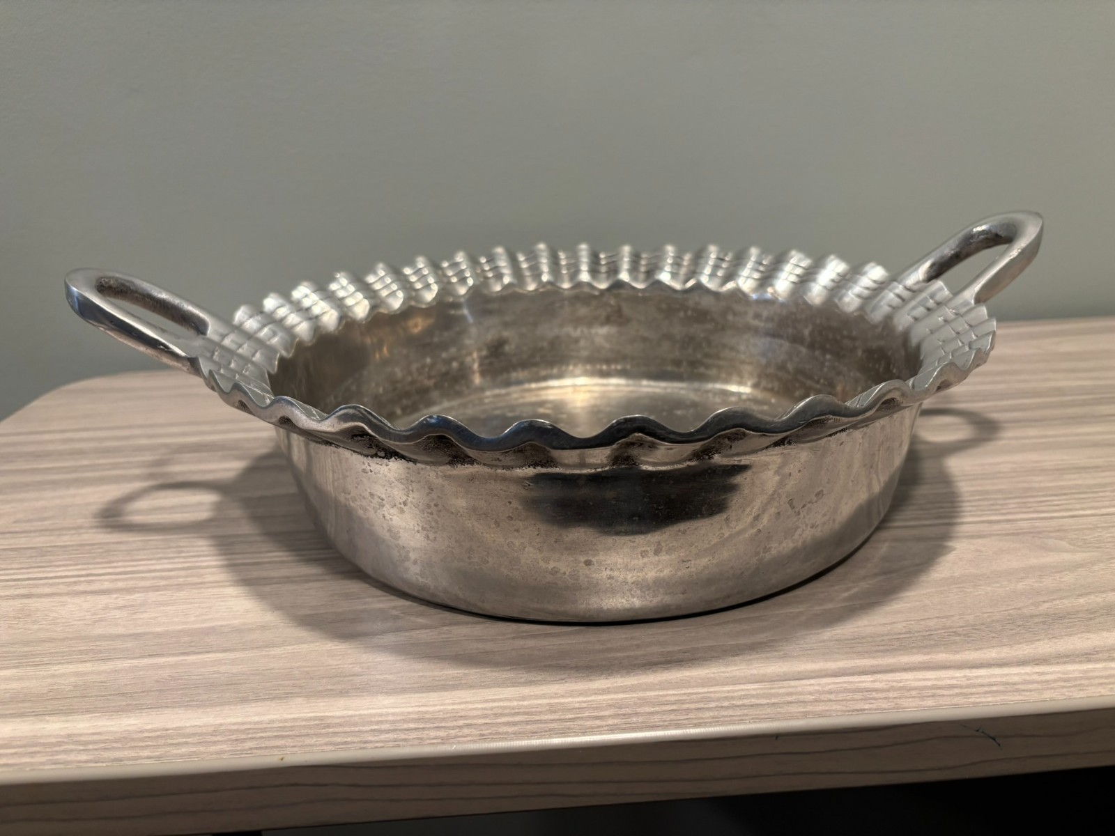 Solid Pewter Serving Tray, Made by Renowned Artisan Craft Shop