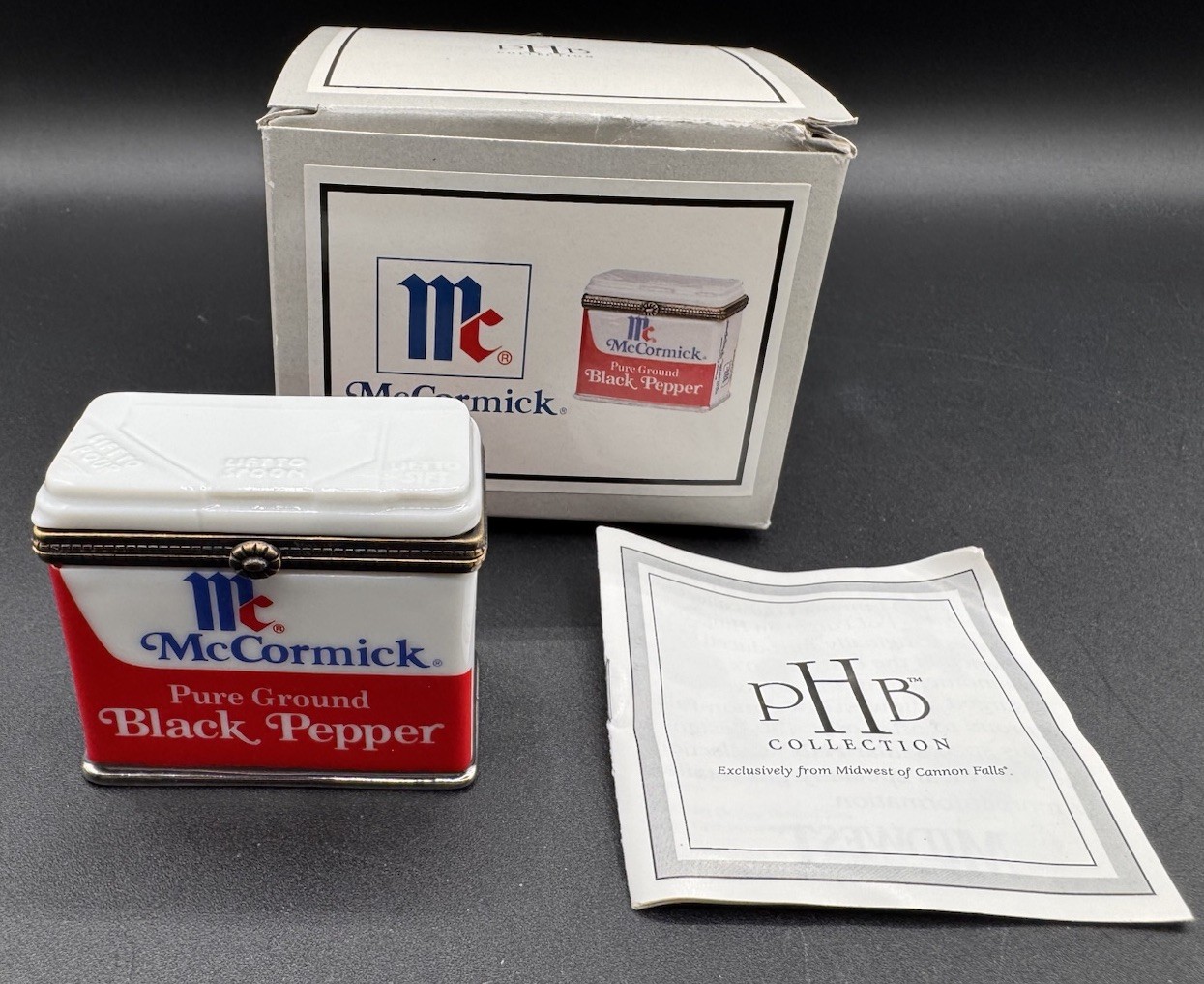 McCormick “Black Pepper” Porcelain Hinged Trinket Box~~PHB Midwest Cannon Falls