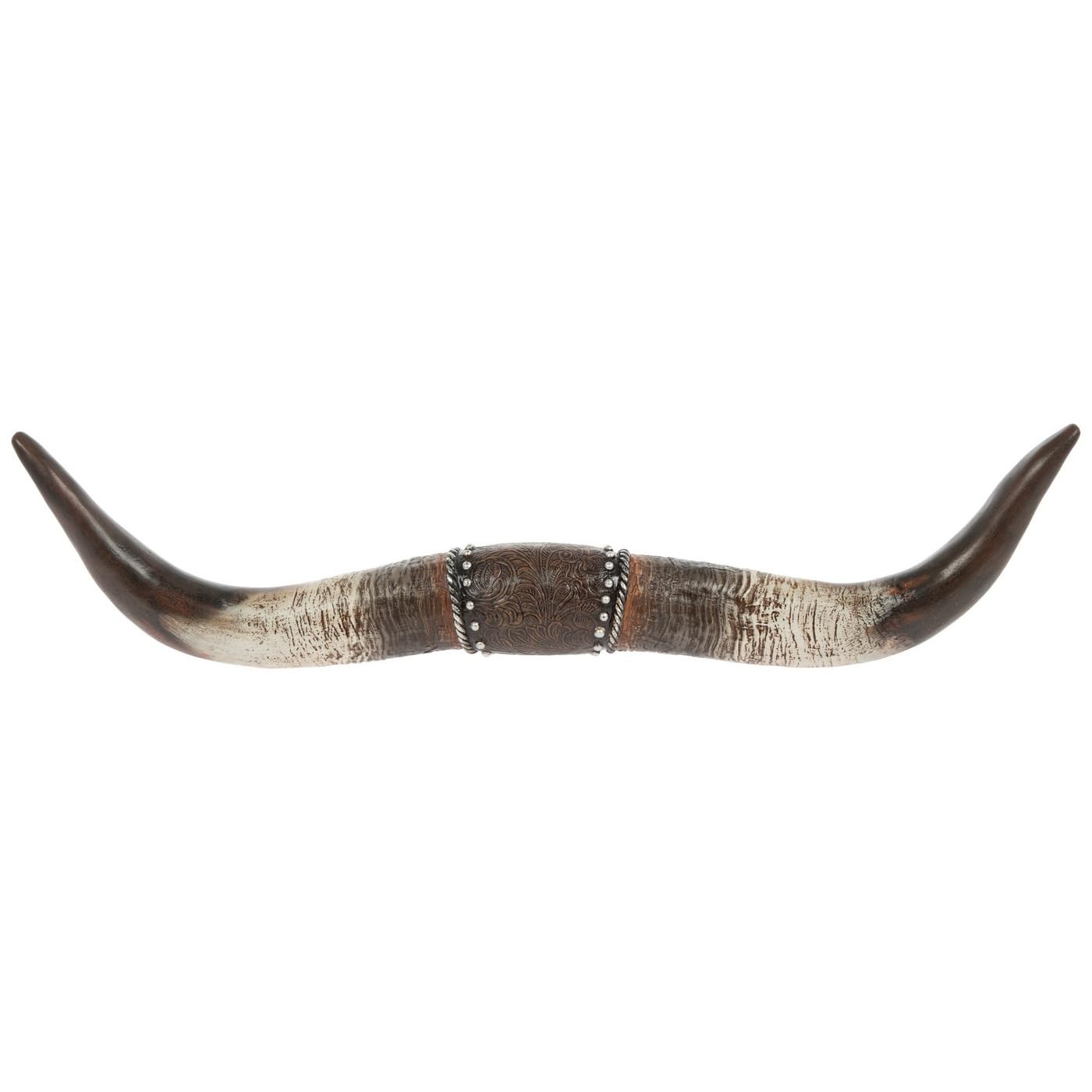 Hobby Lobby Longhorn 5.5″ H x 22.25″ W x 2″ D, Brown, White, Gray & Silver