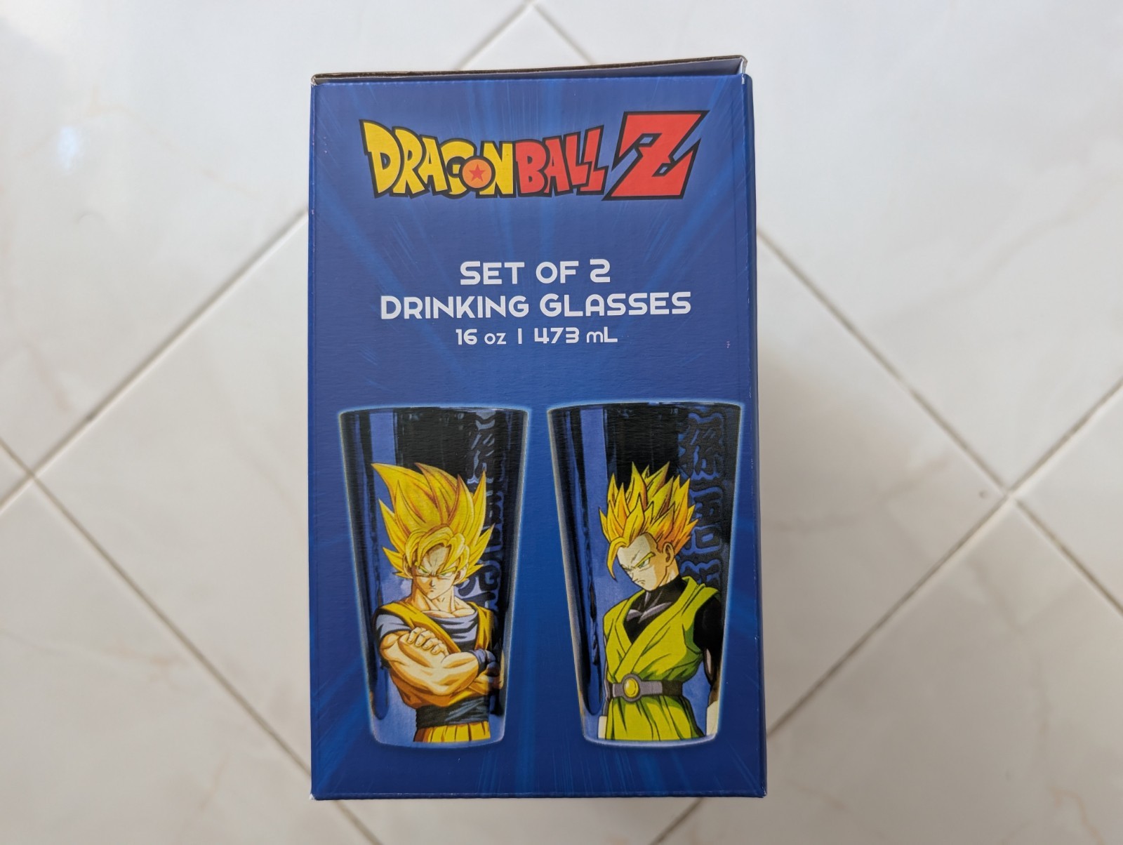 Dragon Ball Z Super Saiyan Goku & Gohan 16oz Drinking Glasses Set of 2 – NEW