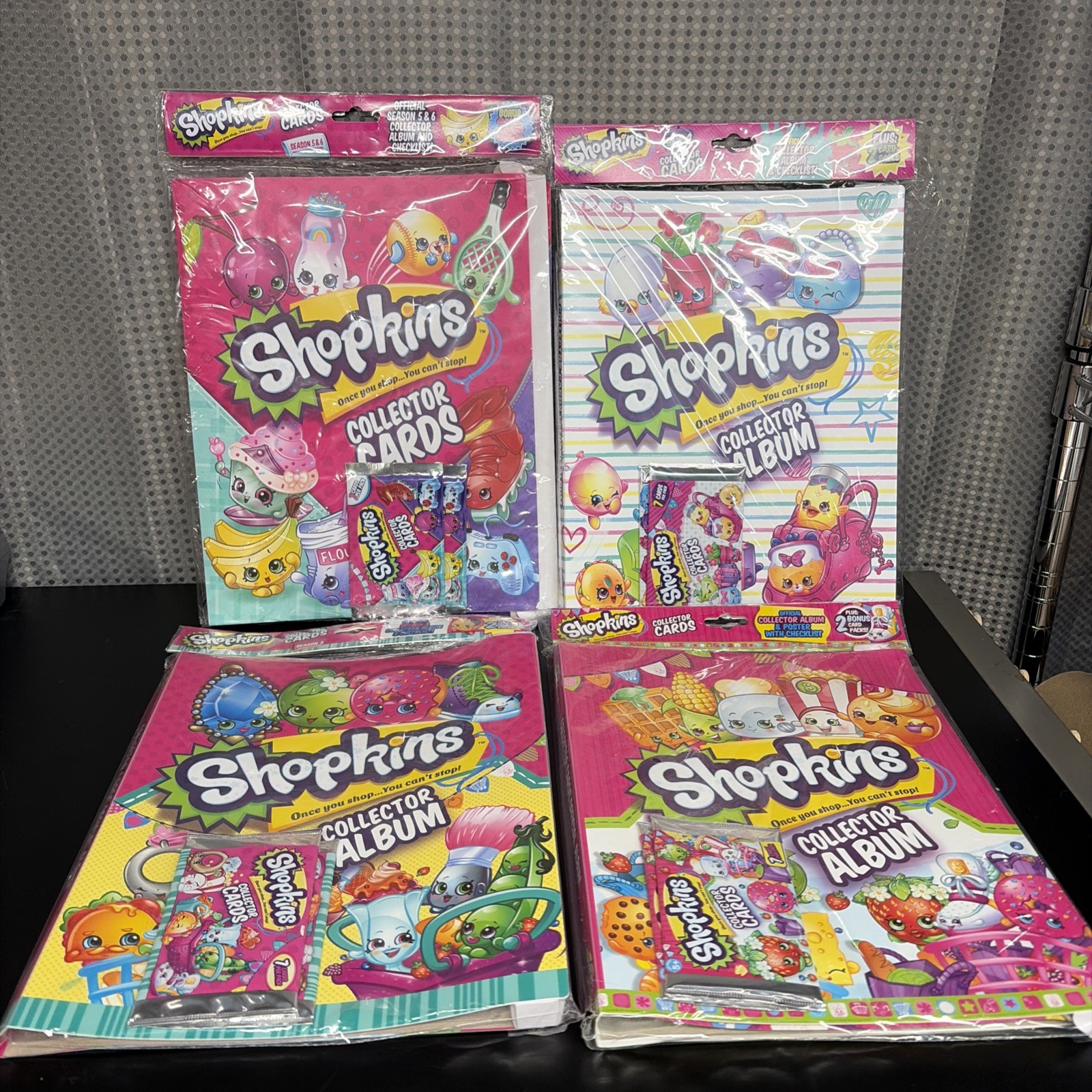 Shopkins Collector Album Lot Seasons 3 4 5 & 5/6 Sealed w/ Bonus Cards