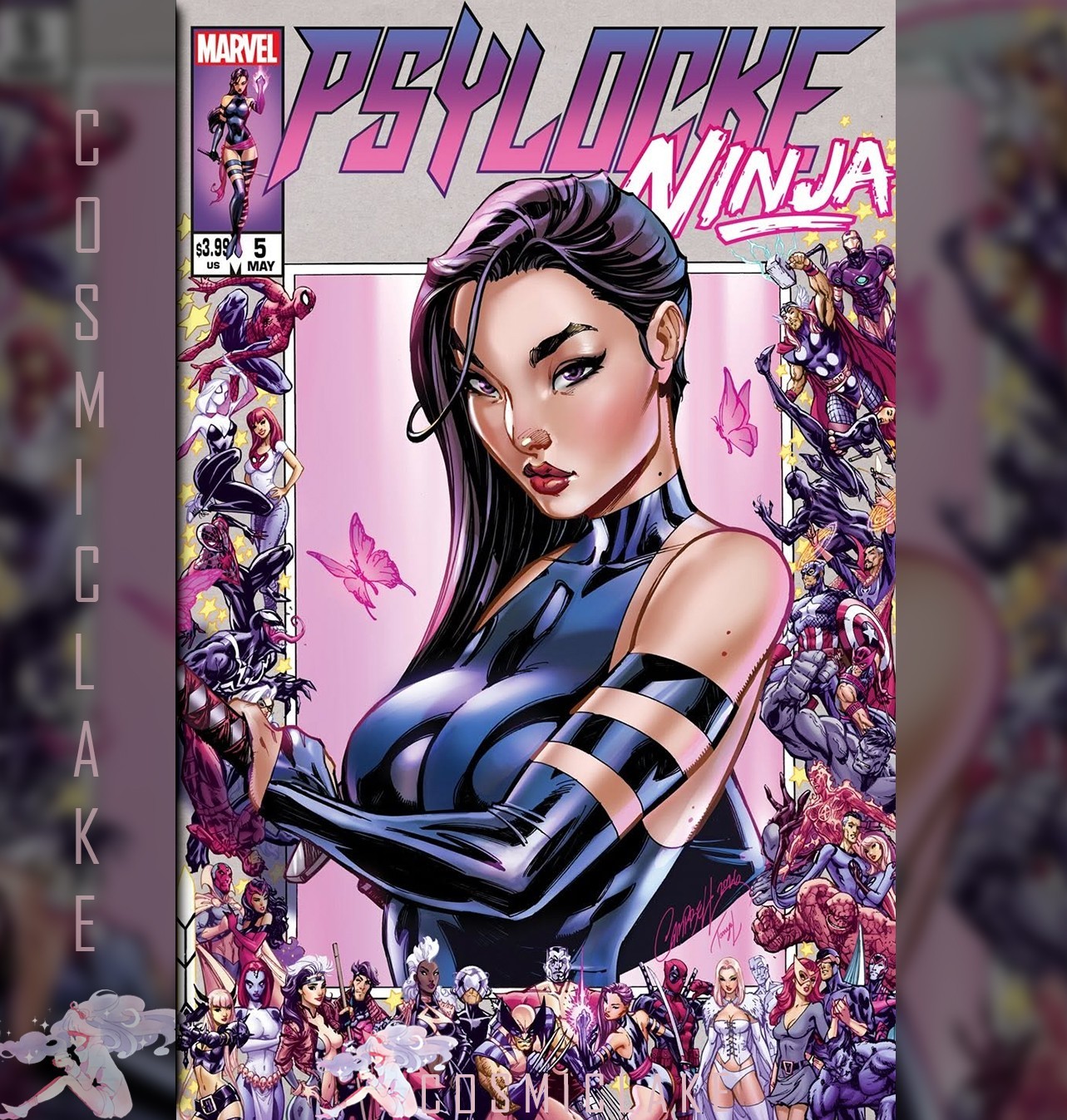 PSYLOCKE NINJA #5 J SCOTT CAMPBELL ANNIVERSARY BORDER VARIANT PRESALE 527☪