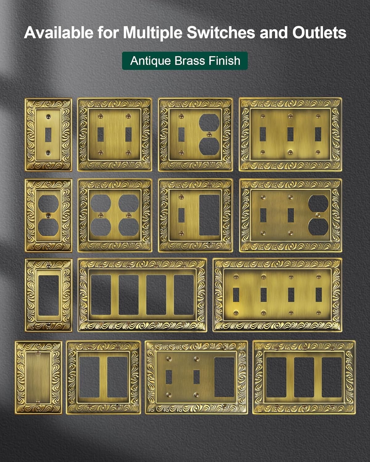 Versatile 2-Pack Antique Brass Outlet Covers – Easy Installation & Chic Design
