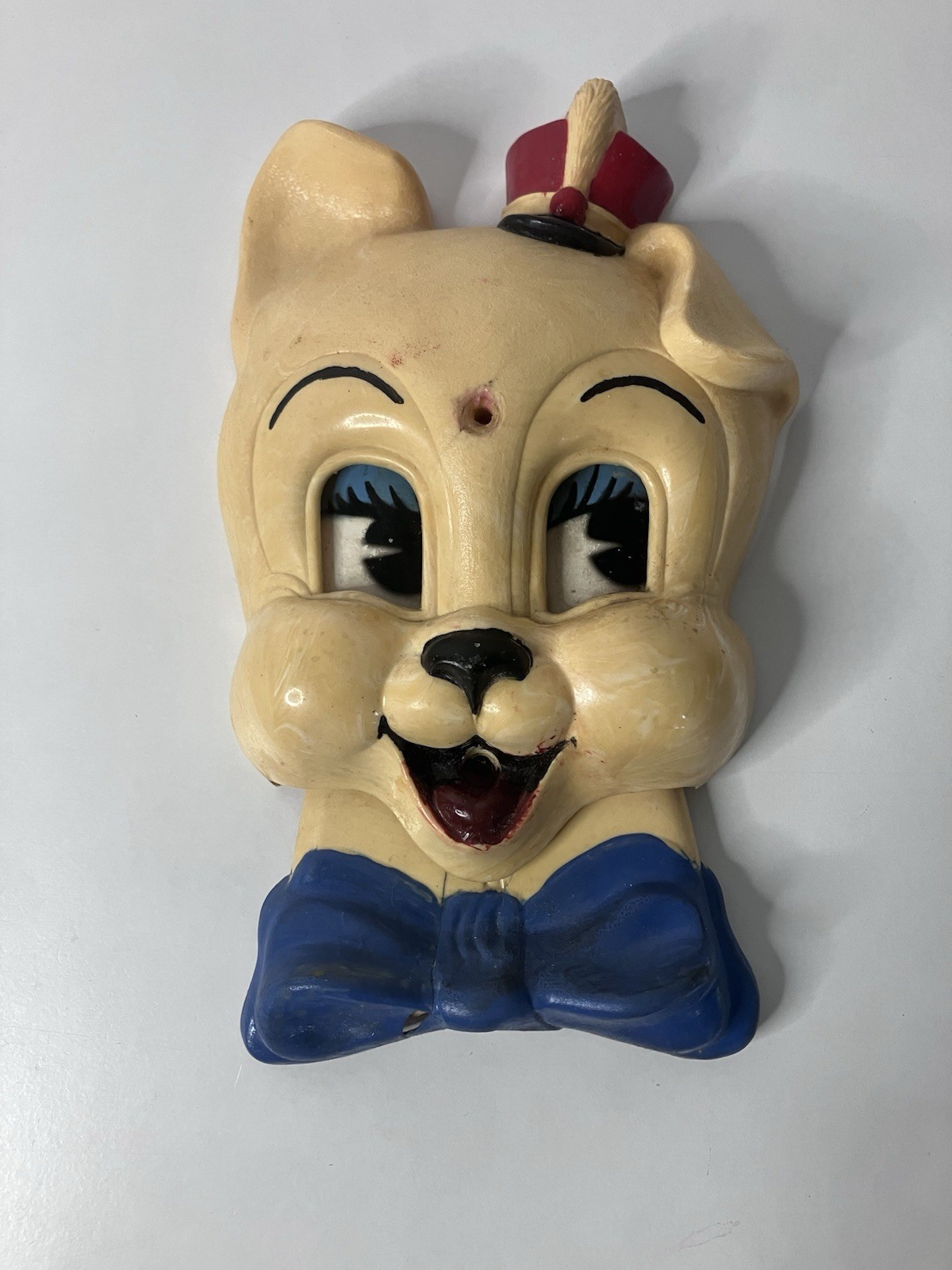 Vintage Plastic Dog with Band Hat & Bow Tie Sliding Light Switch Plate/Cover