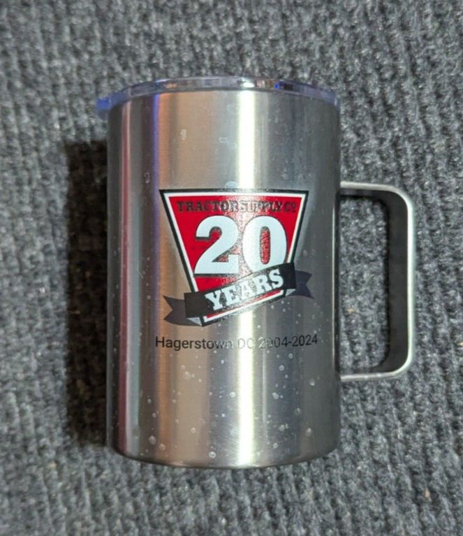 Tractor Supply Company TSC 20 Years Hagerstown MD DC Steel Coffee Drink Mug