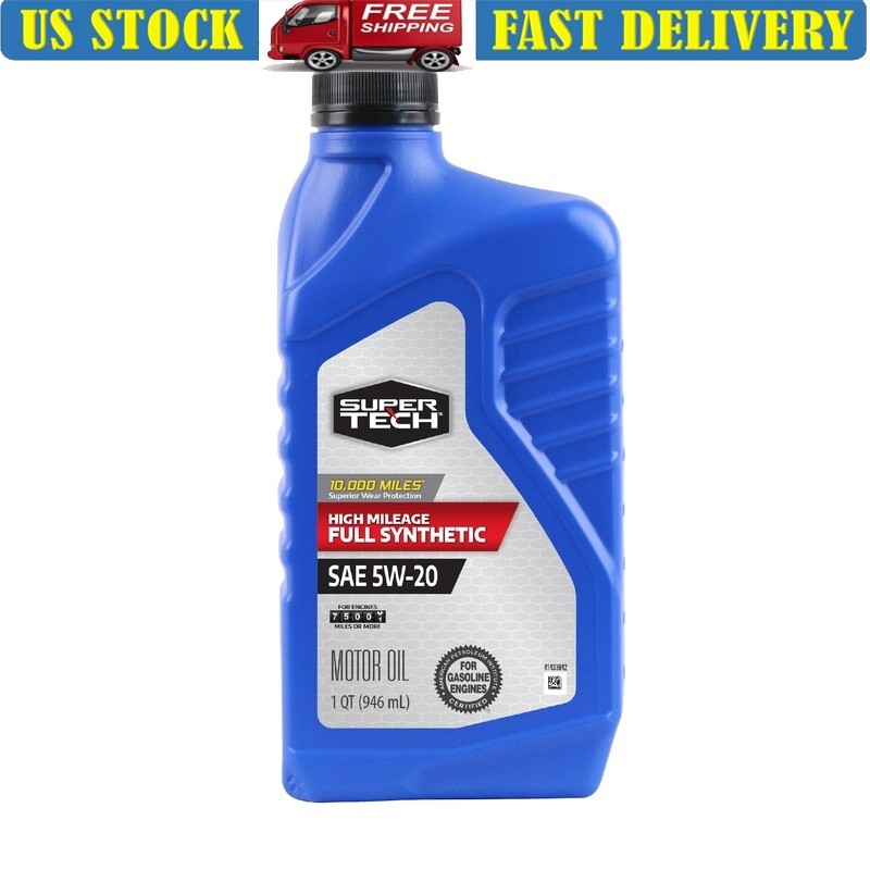 High Mileage Full Synthetic Motor Oil 5W20 10000 Mile Protection 1 Quart New