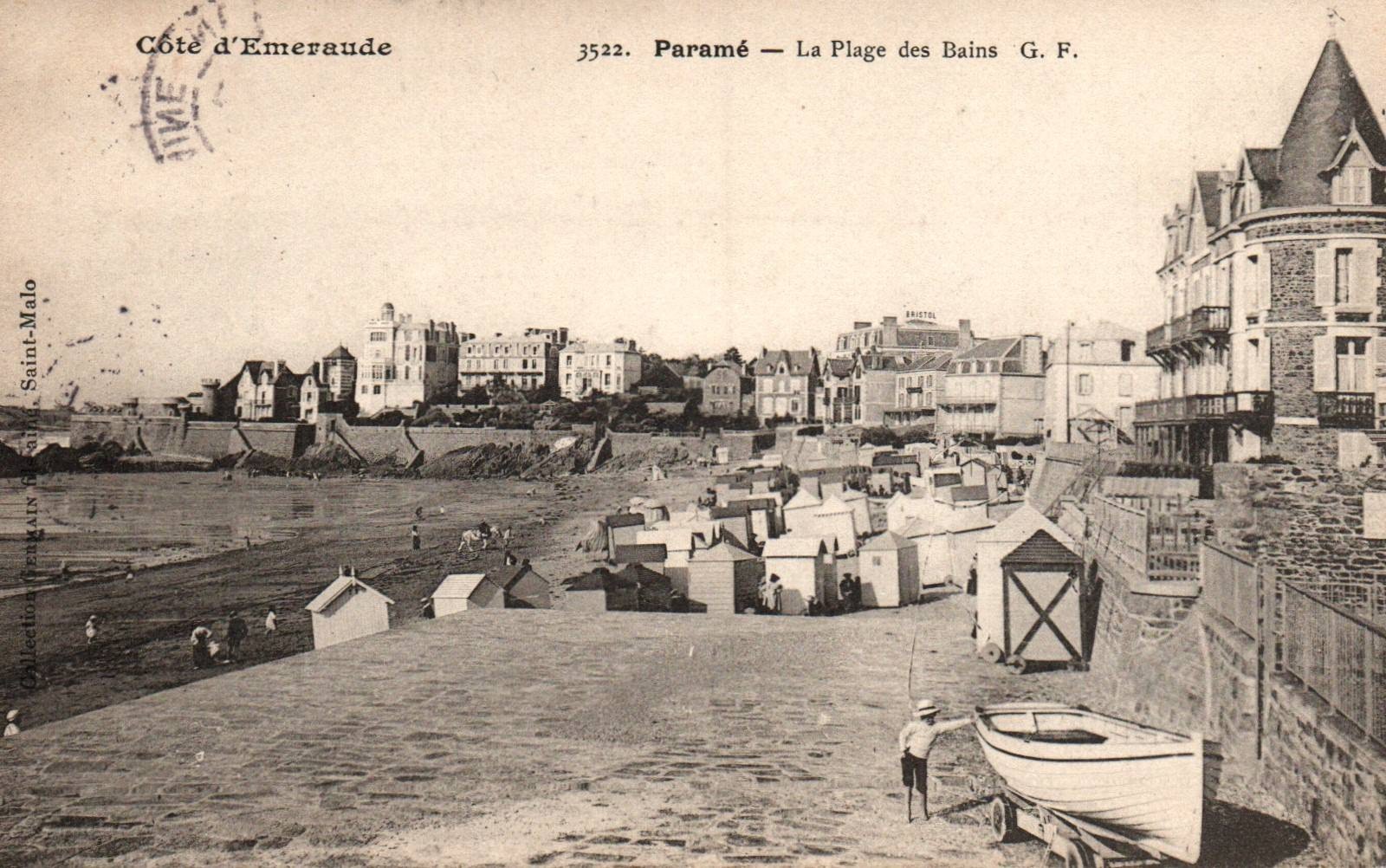 Old postcard 35 – Parame (Ille et Vilaine) – 3522. La Plage des Bains – GF