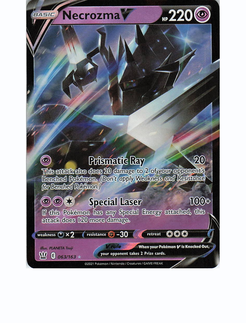 NECROZMA V 063/163 Holo V Rare BATTLE STYLES Pokemon Holo Near Mint