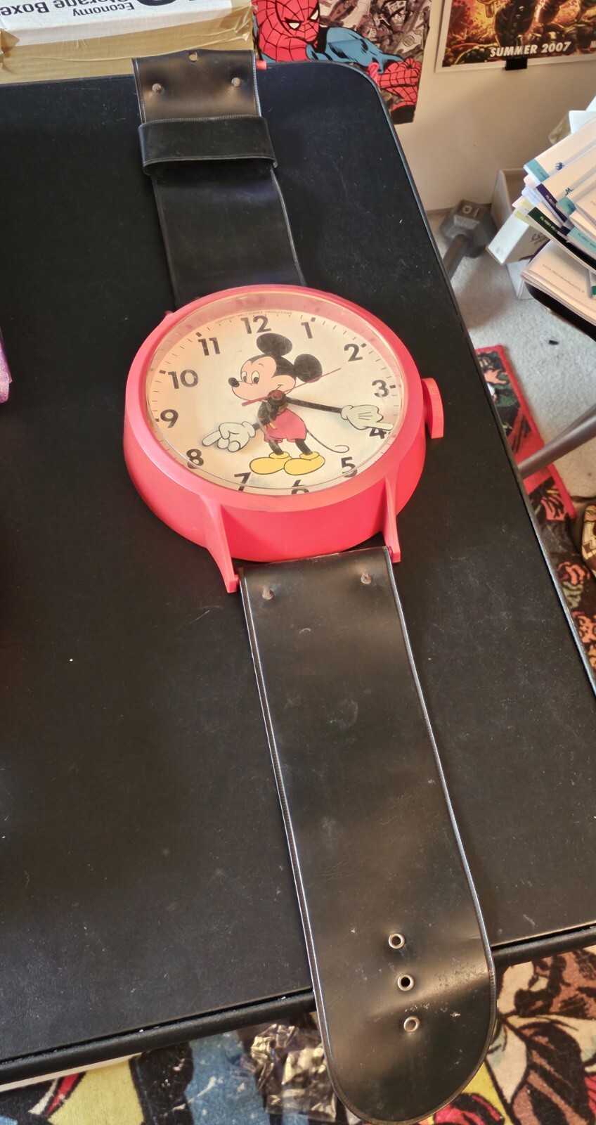 Mickey Mouse Watch Wall Clock Plug In – 33in Walt Disney Productions 1970s Works