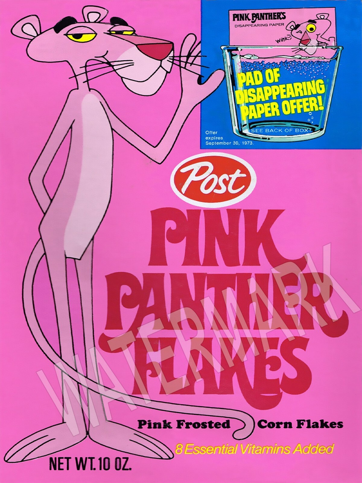 1973 Pink Panther Flakes Cereal High Quality Metal Magnet 3 x 4 inches 9514