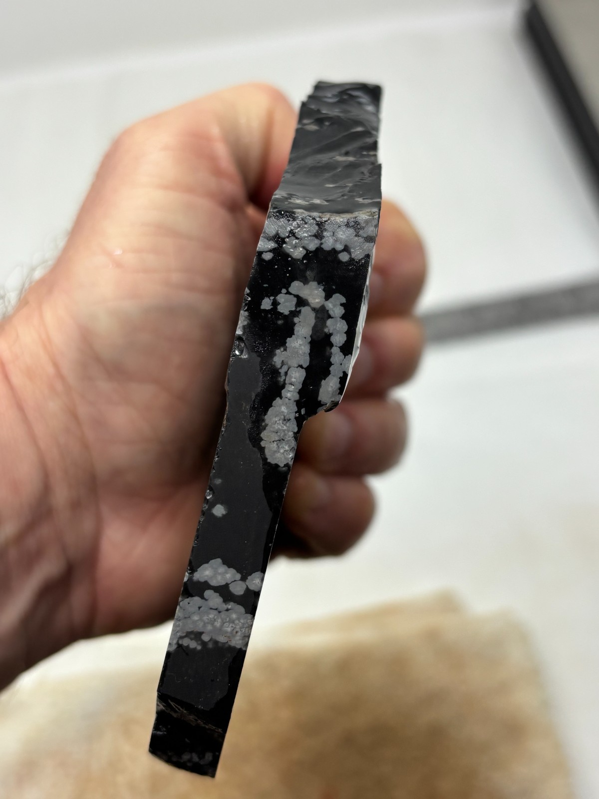 Large Snowflake Obsidian Slab Lapidary Cabbing Knapping Combo ship avail
