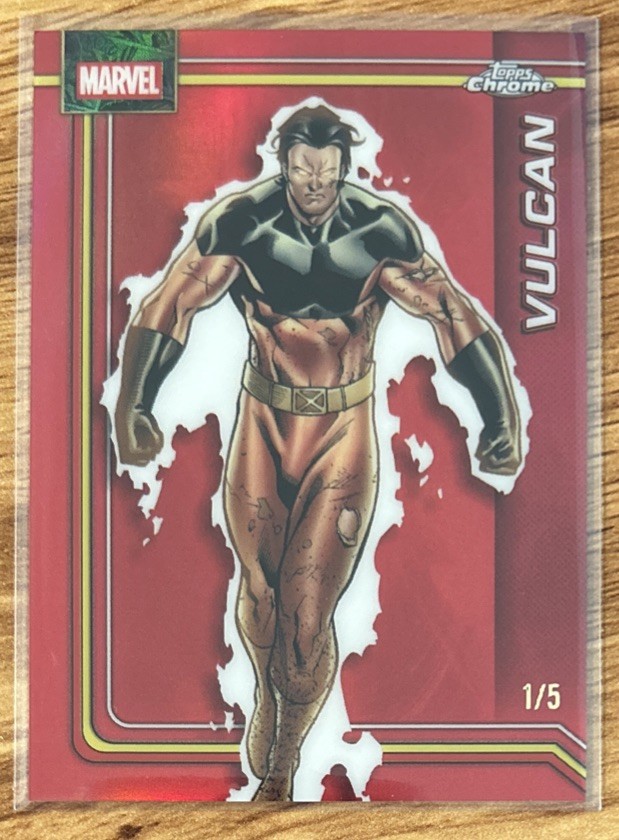 2026 Topps Chrome Marvel Comics Vulcan True Red Refractor #d 1/5