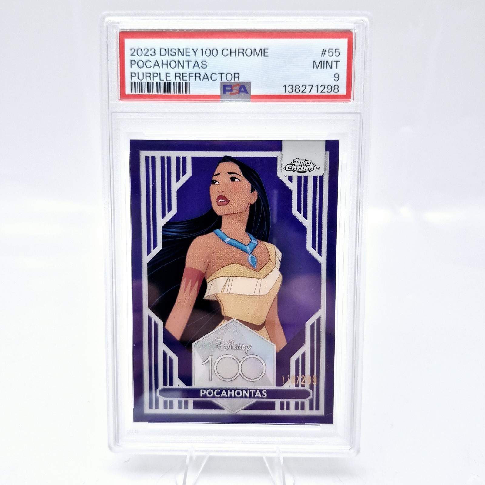 2023 Topps Chrome Disney Pocahontas #55 PSA 9 Purple /299 1st Edition