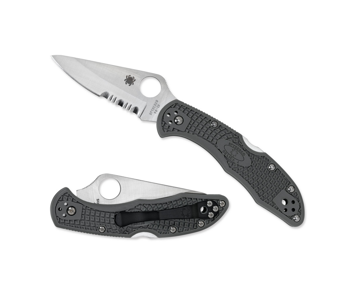 Spyderco Knives Delica 4 Lockback Foliage Green VG-10 CombinationEdge C11PSFG