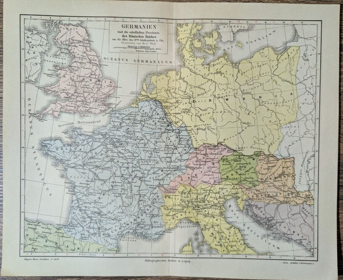 Vinatge 1960’s Germany Map “12×9.5” Inches Germany Geography Map C25-18
