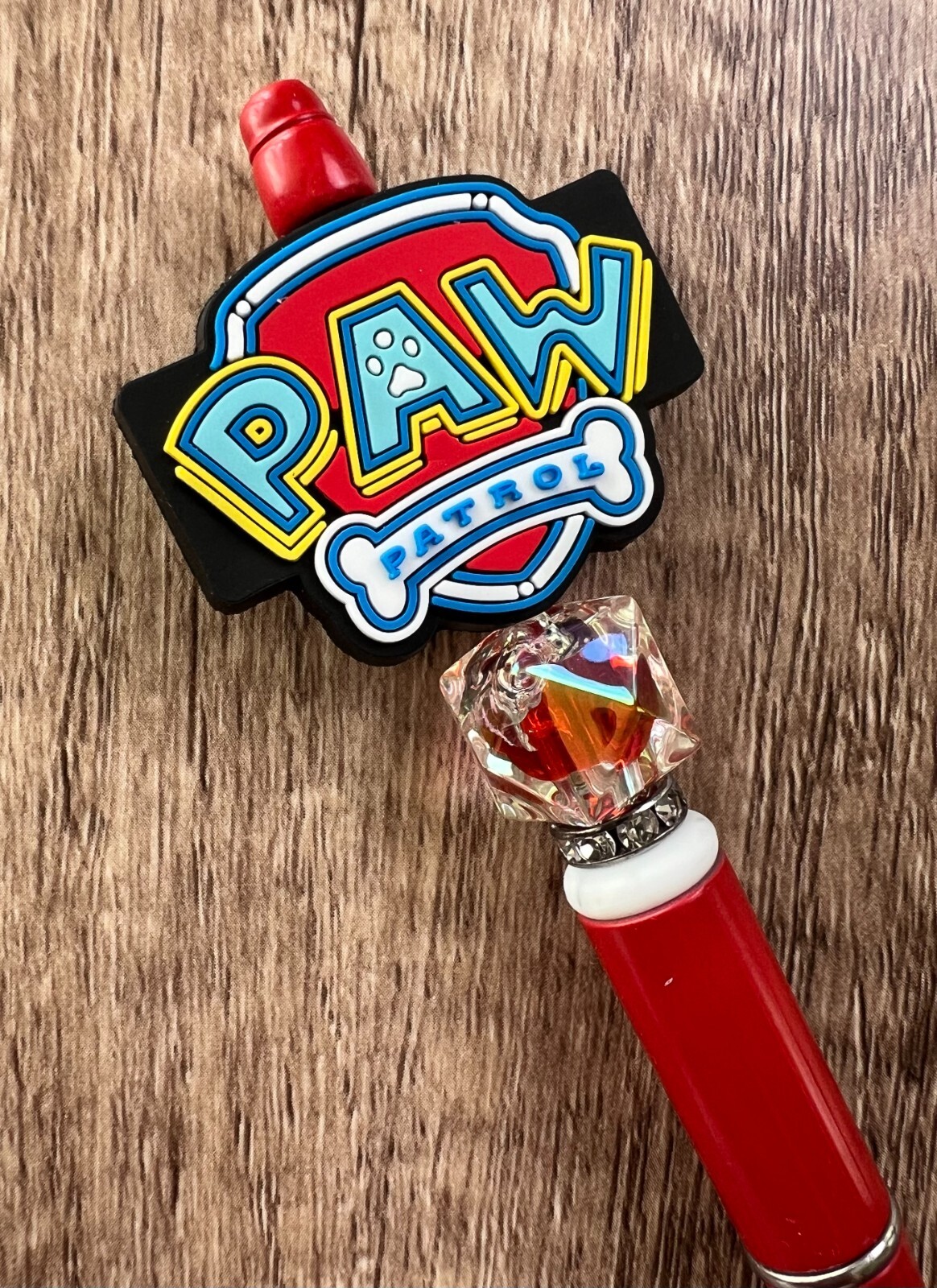Custom beaded pen. Paw Silicone & acrylic Beads. Gifts. Journal. Teen.