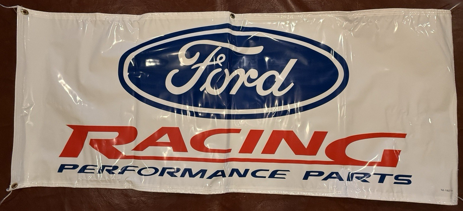 NEW IN BOX OEM VINTAGE M-1827-A1 FORD RACING PERFORMANCE PARTS BANNER 68″ X 28″