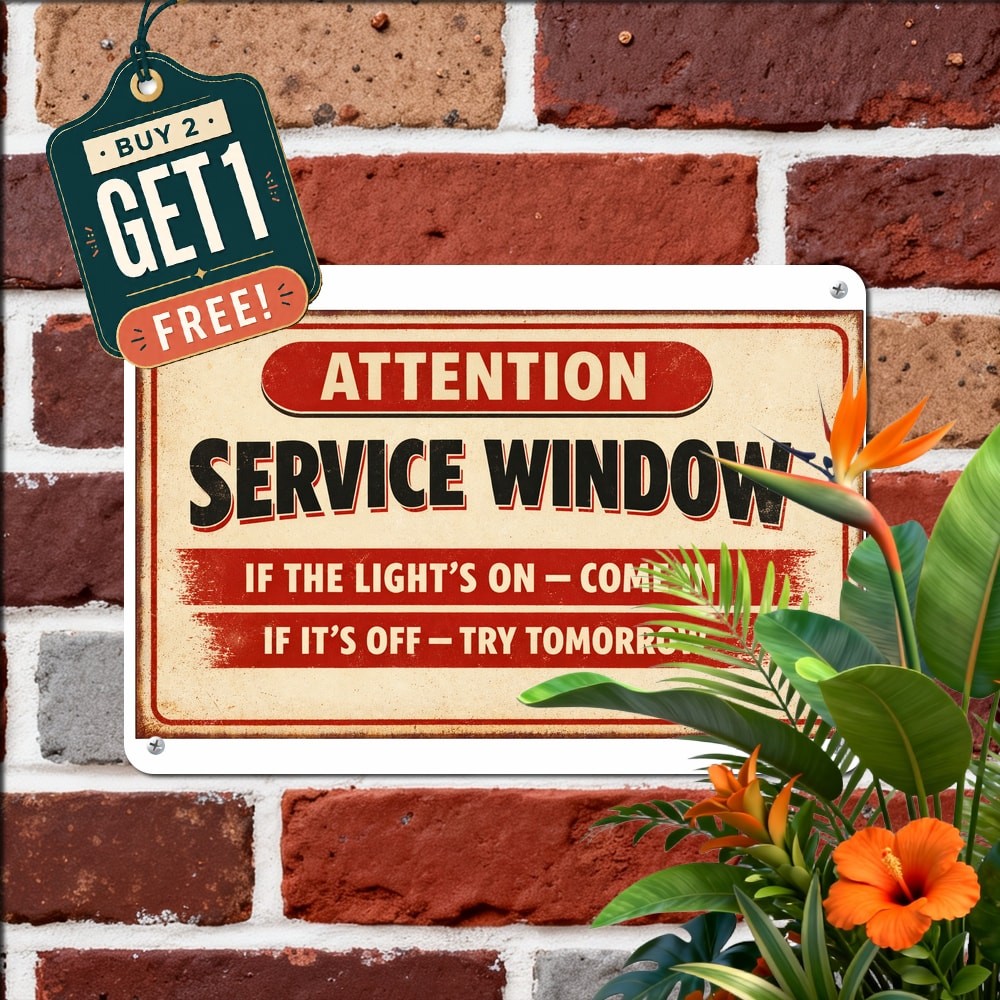 Business Hours Notice Board Metal Sign Storefront Commercial Yard Decor 8×12