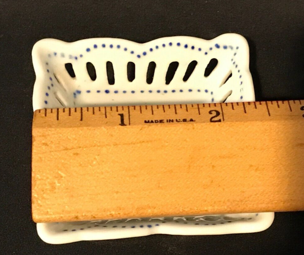 Small Ceramic Dish Flowers White