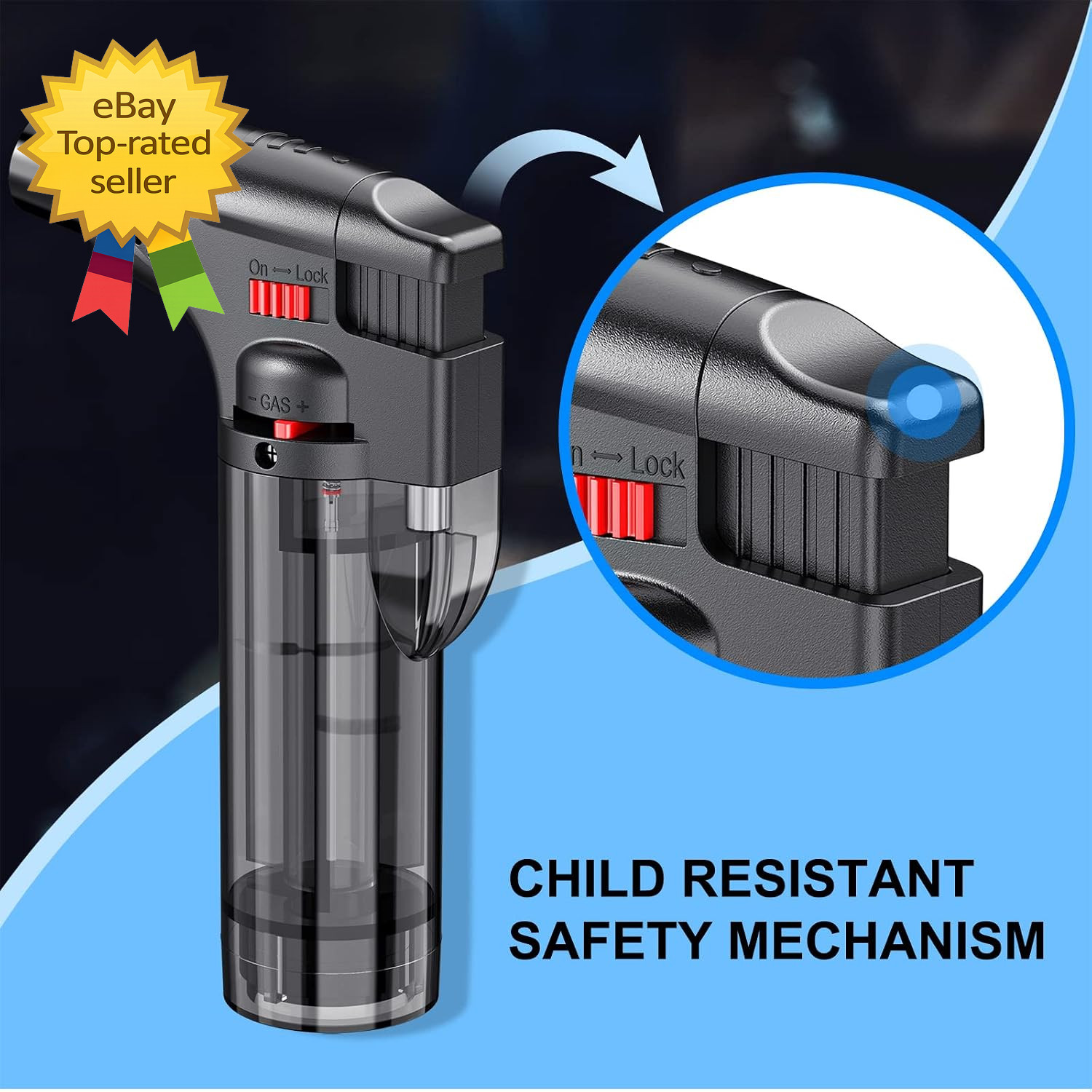 4 Pack Butane Refillable Torch Lighters Windproof Jet Flame MultiPurpose Lighter