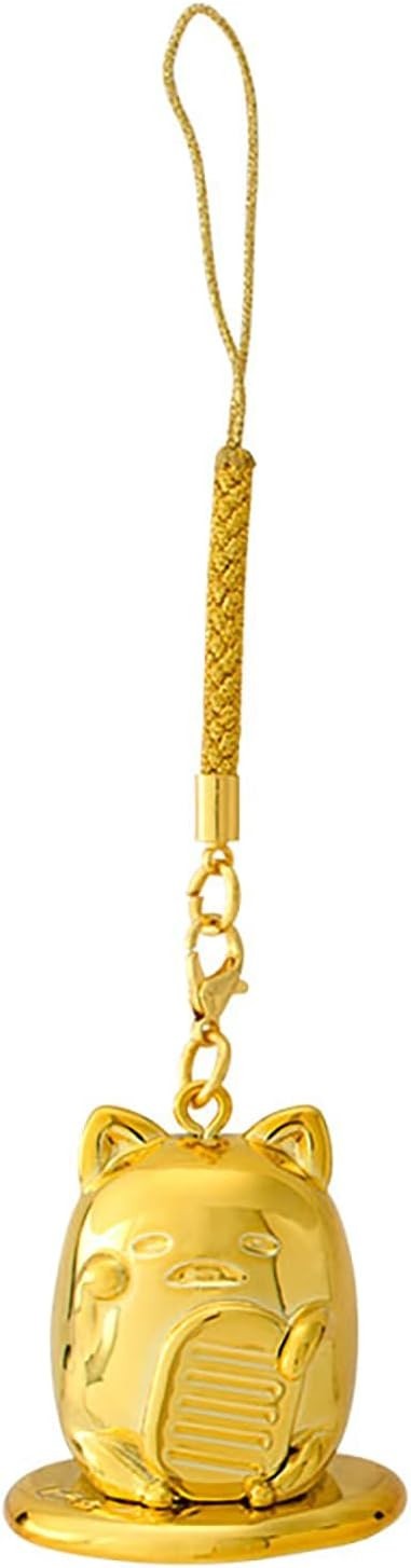 Sanrio Gold-plated Netsuke Gudetama Strap Keychain 341851 Polyvinyl Chloride