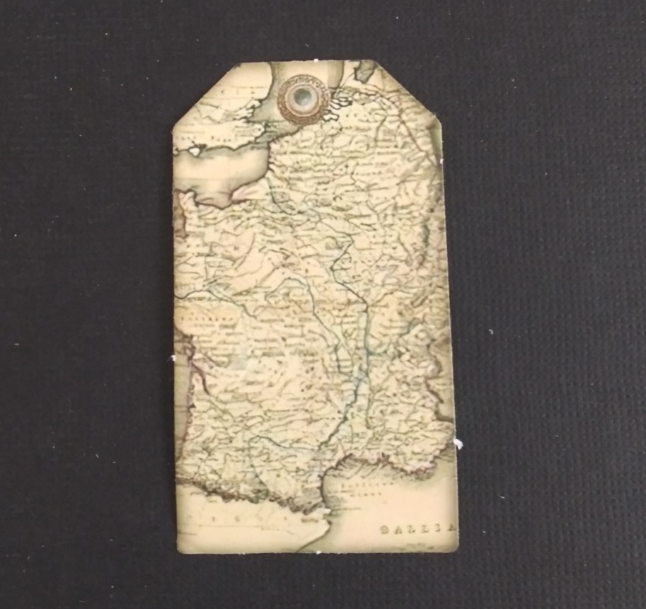 Old Country Map Tag Sticker 2.5″ x 1.38″ (I)