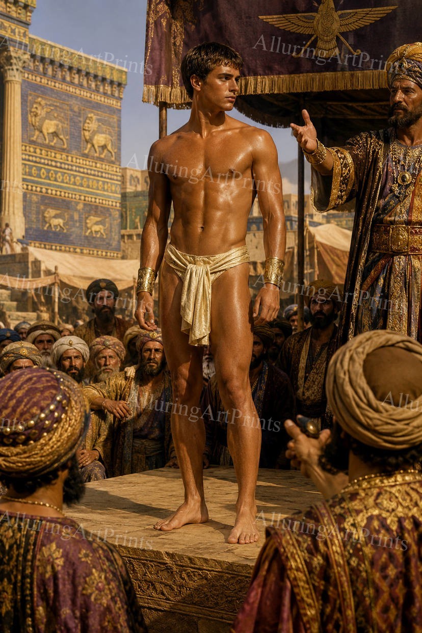 Male Model Photo Print Muscular Handsome Shirtless Hunk Abs -G959