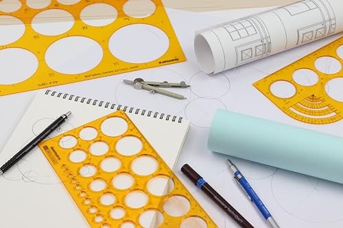 Metric Circle Template Stencil 1–45mm Circles Drawing Drafting Tool 250mm Ruler