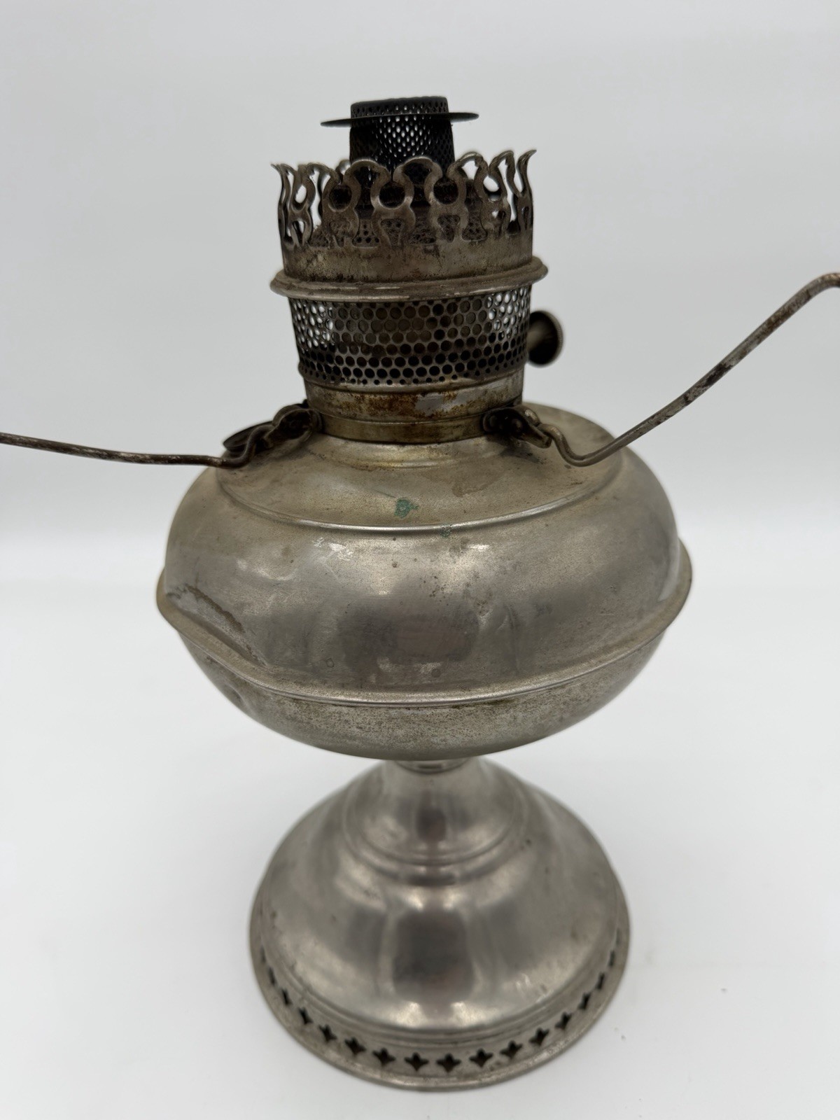 Nickel Rayo Oil Kerosene Lamp Radiant W/ Burner Spreader – No Shade Or Plug