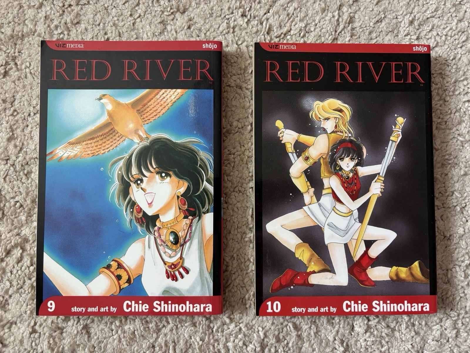 Red River Vols. 9 & 10 by Chie Shinohara- Manga Lot, Shojo Romance, Viz OOP
