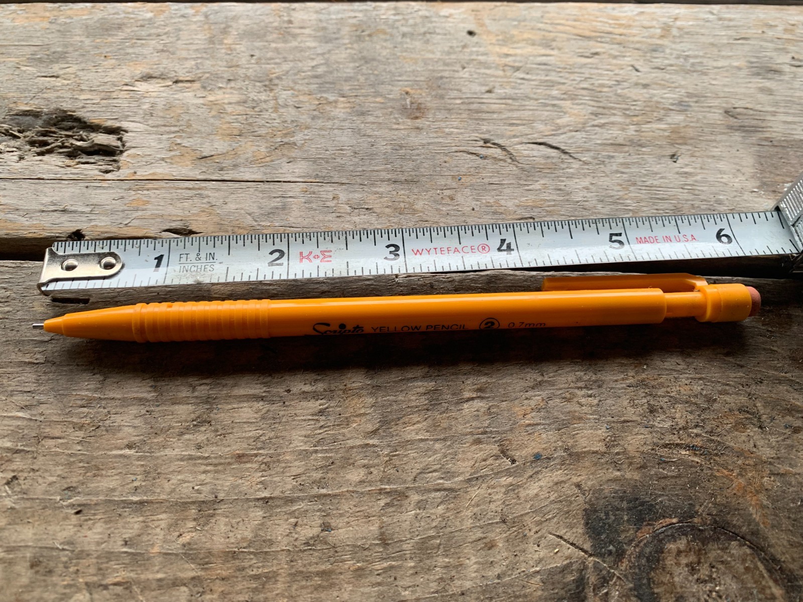 Vintage – Scripto Yellow Pencil #2 0.7 mm Yellow Mechanical Pencil no lead