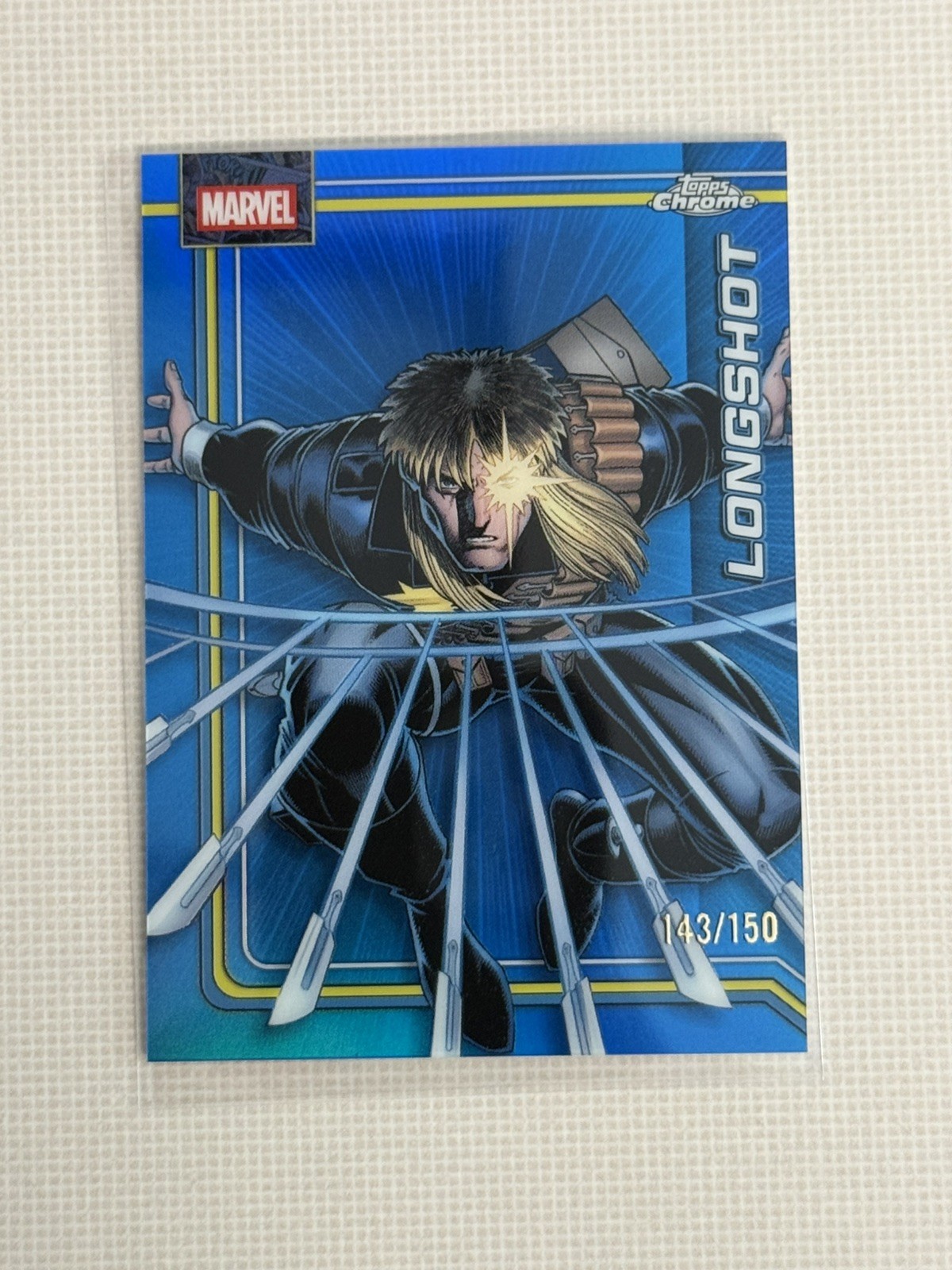 2026 Topps Marvel Chrome True Blue Refractor of Longshot 143/150