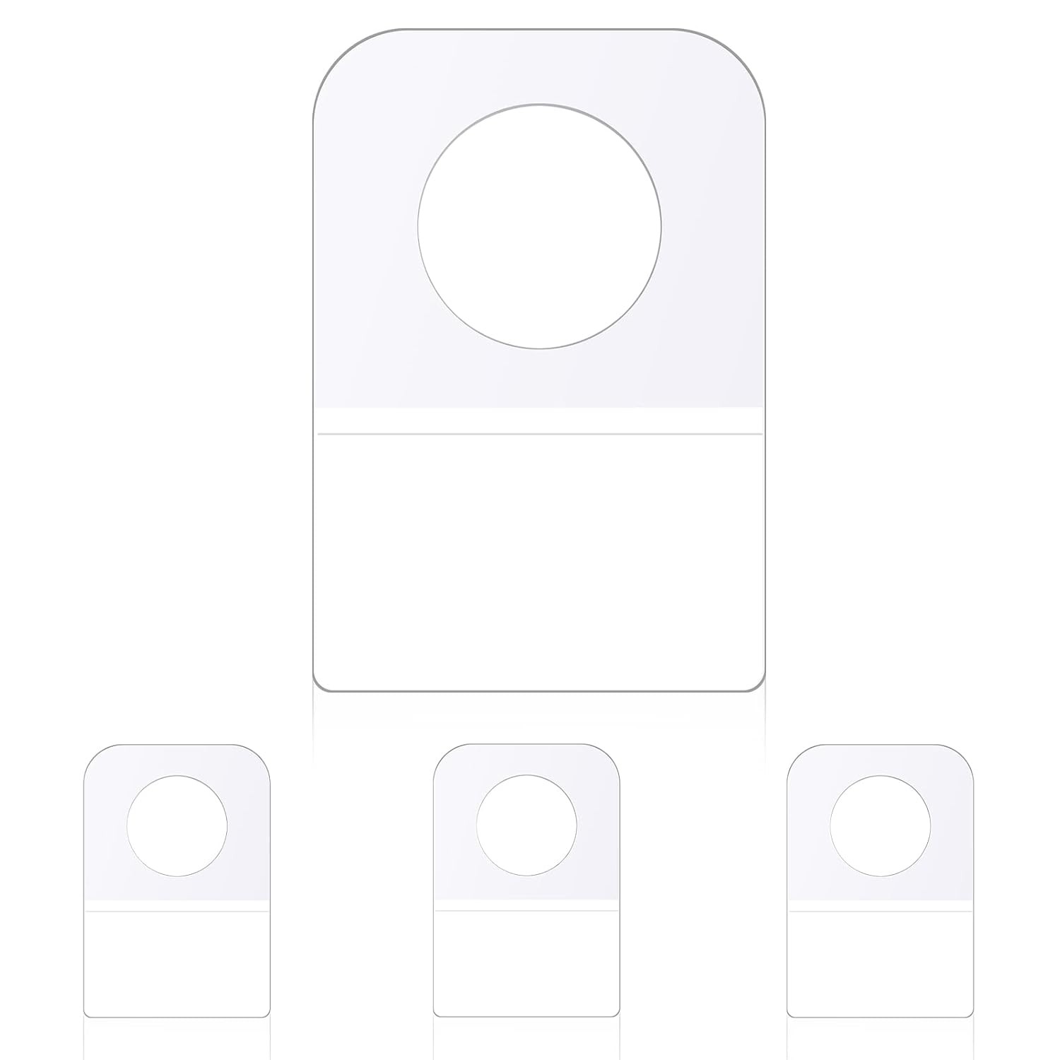 Blulu 1500 Pieces Clear Slot Hole Hang Tags Self Adhesive Hanging Tabs Plastic R