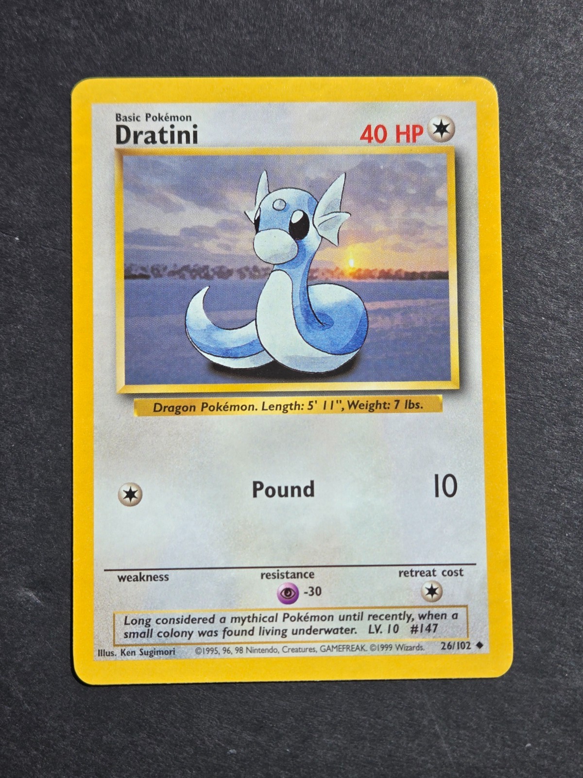 Pokemon DRATINI 26/102 – 1999 BASE SET UNCOMMON NON HOLO – LP/NM