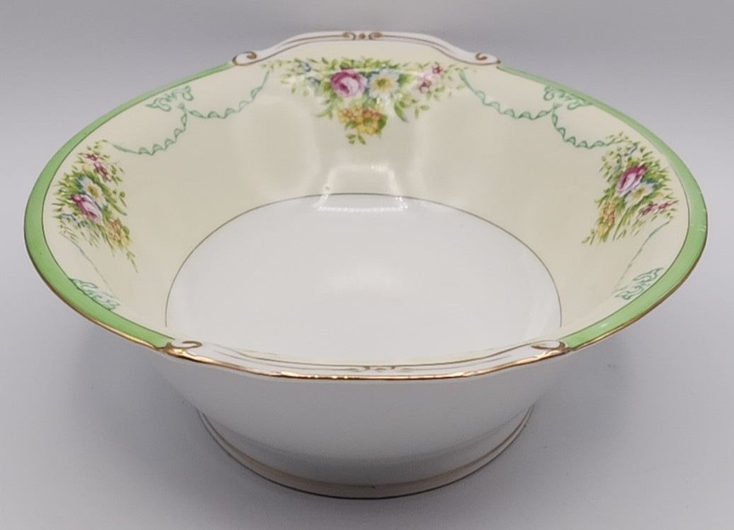 Grace China Formal Garden Oval Serving Bowl Japan 11 1/8″ x 7 7/8″ READ BLUE