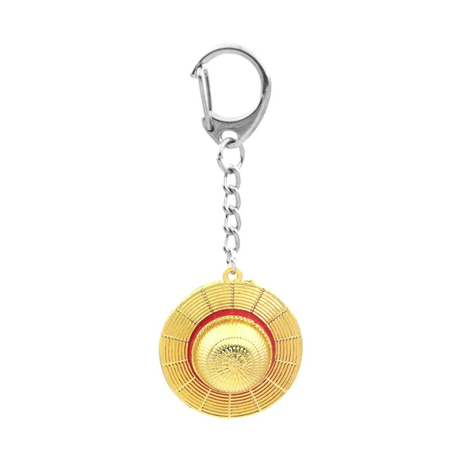1pc Classic Anime Straw Hat Metal Keychain Zinc Alloy Cosplay Pendant – NEW