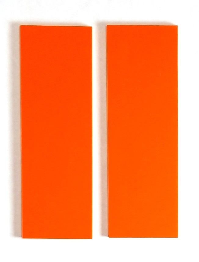 G10 SAFETY ORANGE 1/4 .250 x 2 x 6 (2) KNIFE / GUN HANDLE SCALE MATERIAL G-10